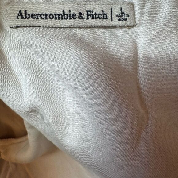 Abercrombie & Fitch long sleeve linen blend wrap crop top size Large - Picture 9 of 9